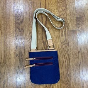 Y2K Vintage Tommy Hilfiger crossbody canvas purse navy tan red Y2K 90’s